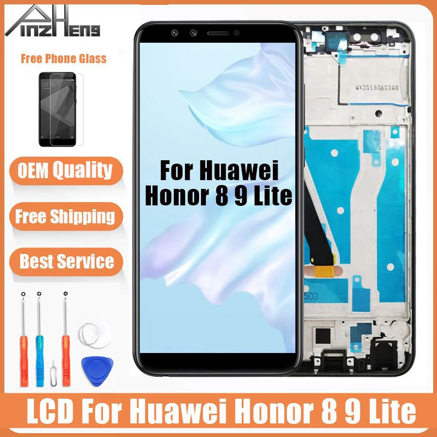 

PINZHENG AAAA Quality LCD For Huawei Honor 8 Honor 9 Lite LCD Display Touch Screen Digitizer With Frame PRA-TL10 LLD-L31 Screen