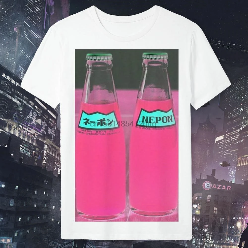 Футболка розовая содовая эстетика Vaporwave японская психоделическая лимонная