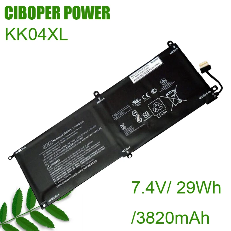 

CP Laptop Battery KK04XL KKO4XL 7.4V/ 29WH/3820mAh For Pro x2 612 G1 Tablet 753703-005,753329-1C1 HSTNN-I19C HSTNN-IB6E