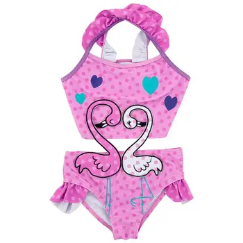 

1Pc Adorable Dot Print Swimwear Baby Girl Strawberry Hat Bikini Kids Swimming Suits Multiple Sizes (Pink)
