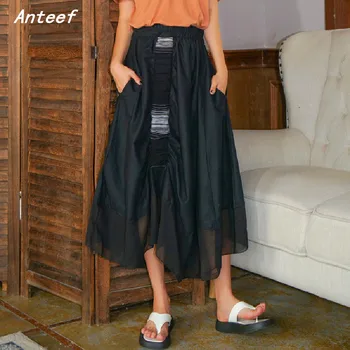 

cotton linen plus size vintage 2020 high waist clothes summer casual loose long skirts womens skirt women streetwear