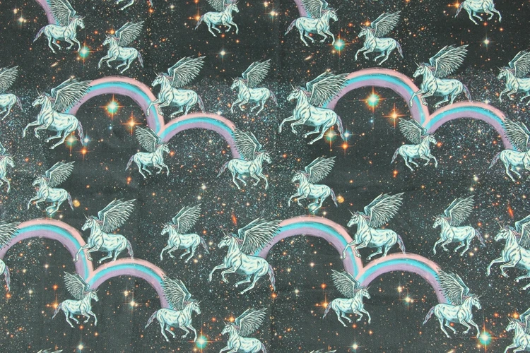 140*50 см Радуга Единорог Хлопок Ткань Детская рубашка для девочек шляпа юбка Diy ручной работы дизайнерское постельное белье домашний кошелек из ткани одеяло