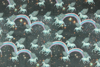 

140*50cm Rainbow unicorn cotton Fabric Kid girl shirt hat skirt Diy Handmade Craft Bedding Home Cloth Purse Quilt