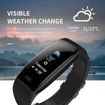 

Smart Band Heart Rate 1.14inch Screen Tracker Body Temperature Measurement Smartband Weather Forecast Smart Watch