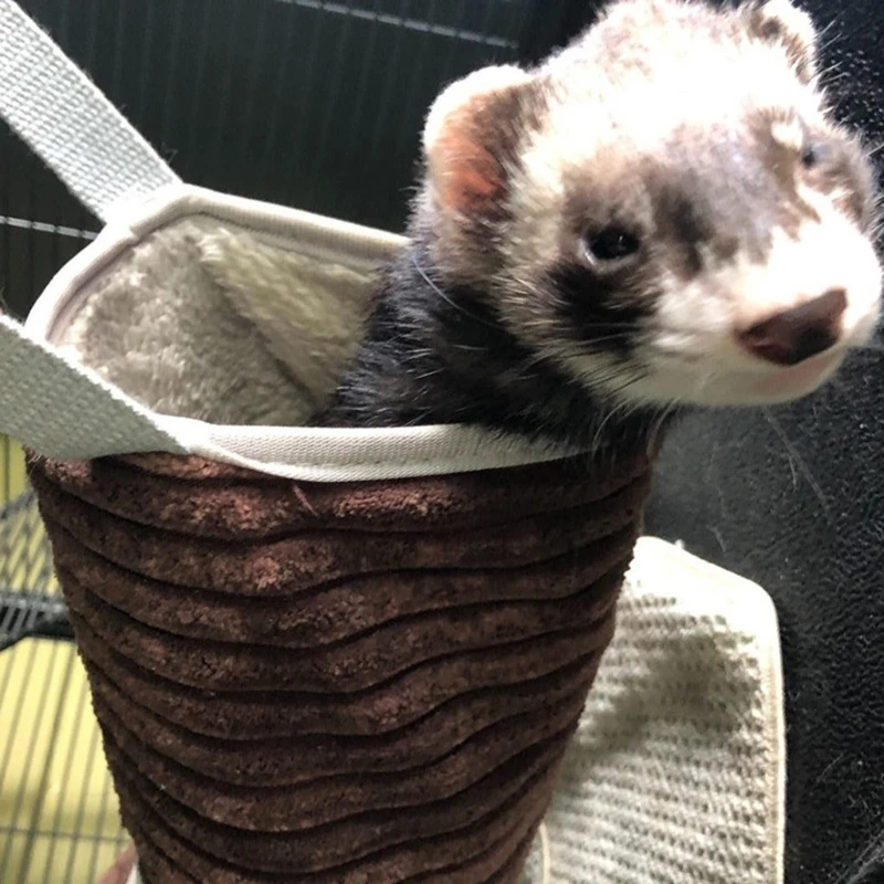 Winter Warm Hamster Tunnel Hammock for Small Animals Sugar Glider Tube Swing Bed Nest Sleeping Bed Rat Ferret Toy Cage