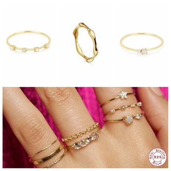

925 Sterling Silver Minimalist Cute Korean INS Anillos Finger Ring for Valentine's Day Lovers' Woman Engagement Rings Jewelry