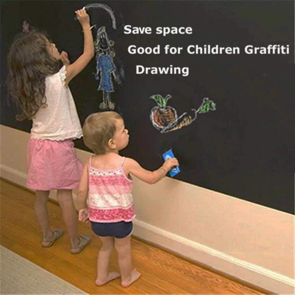 

Wall Sticker Soft Magnetic Blackboard Chalk Drawing Note Board Room Decoration Self-adhesive Chalkboard for Living Room Decor