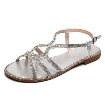 

Sandals Women shoes Summer Roma Sexy Fish Mouth Flat Solid Fashion Color Peep Toe Buckle Sandals Shoes