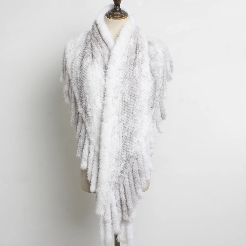 Winter Women100% Genuine Real Mink Fur Shawl Scarf Lady Natural Soft Mink Fur Scarves Fashion Warm Real Mink Fur Shawls