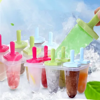 

6 Cells DIY Popsicle Molds Ice Cream Makers Kitchen Tools Reusable Frozen Pop Moulds Eco-Friendly Stocked Juices Purees Yogurt