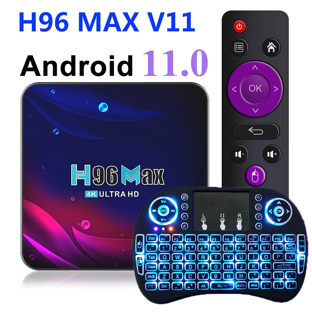 

Original TV Box Android 11 H96 MAX V11 Smart TV Box 2021 4GB 64GB Android TV Box RK3318 2.4G 5.8G WIFI Google Voice Set Top Box
