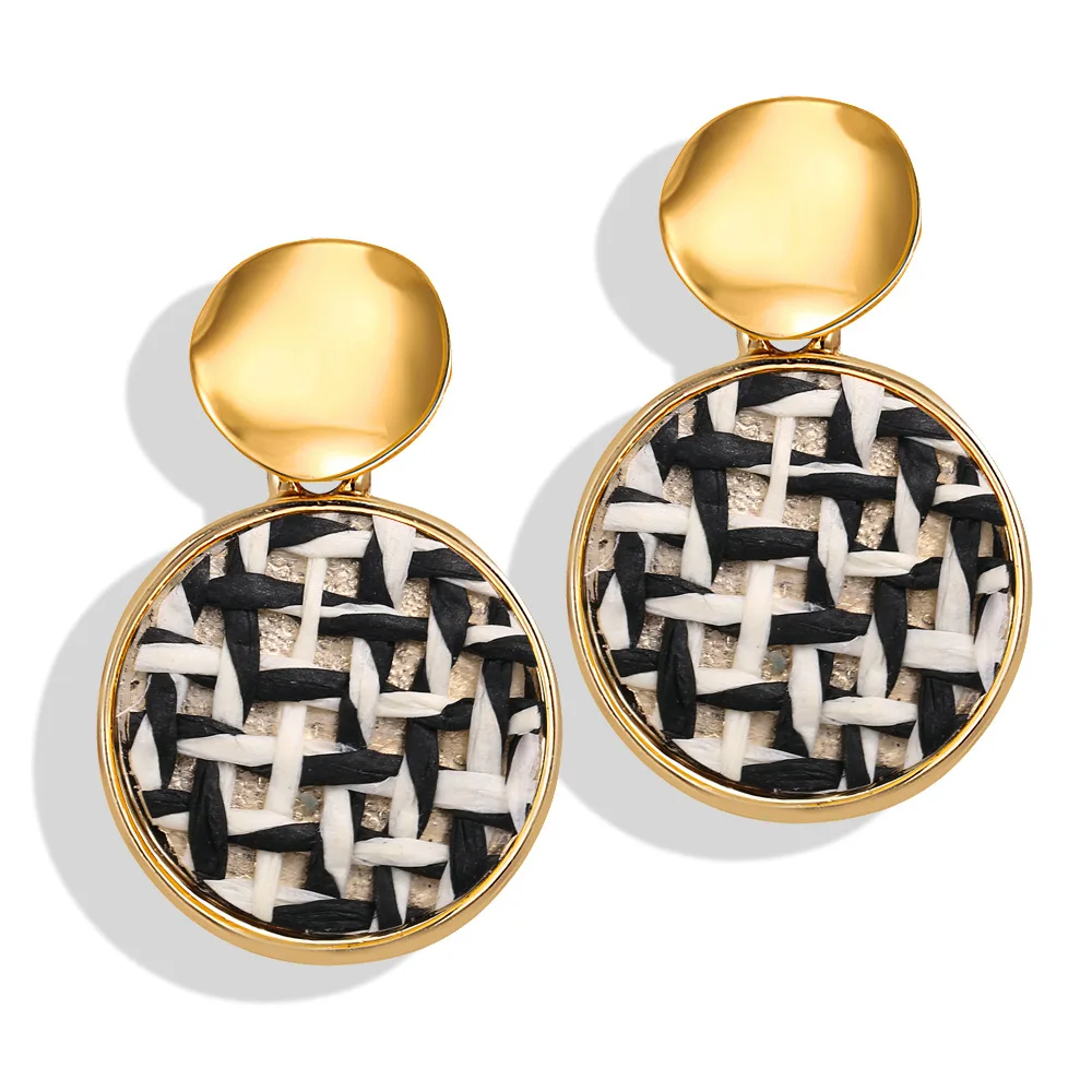 Новые богемные корейские серьги женские влюбленные сердце осенние золотые серьги большая геометрическая форма ювелирные изделия - Окраска металла: E61179-7