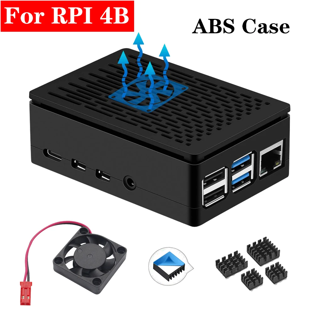 Чехол для Raspberry Pi 4 защитный чехол из АБС пластика черная коробка корпус +