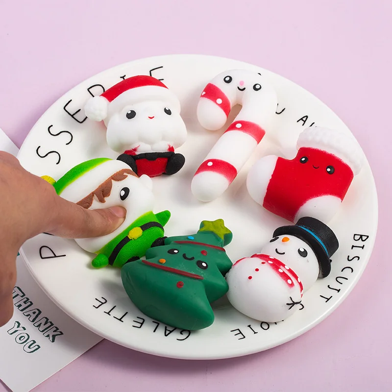 2022 New Kawaii Squishy Toy Santa Claus Christmas Tree Squeeze Rising Abreact Adults Stress Relief Toys For Children