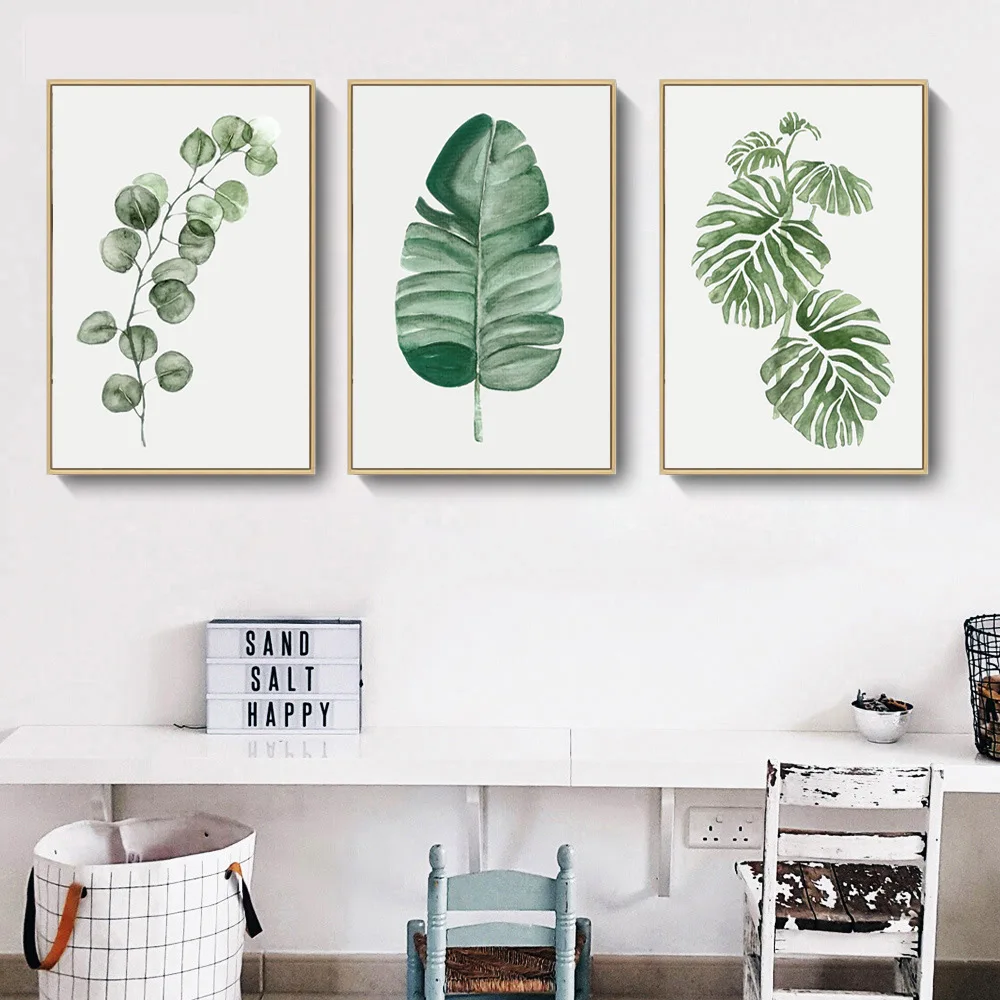 

Modern Minimalist Northern European-Style Living Room Decorative Painting Plant Leaves Storefront Hotel Clubs Jane Frame Hanging