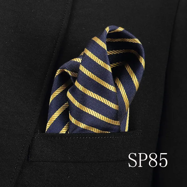 Fashion 100% Silk Hankerchief Scarves Vintage Hankies Men's Pocket Square Handkerchiefs Striped Solid Snot Rag 22*22 cm SP85