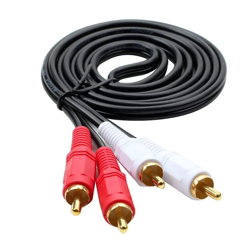 2RCA męski na 2 RCA męski kabel audio-wideo kabel rozgałęźnik Audio RCA dla DVD Sound TV, pudełko głośniejsze 1.5M