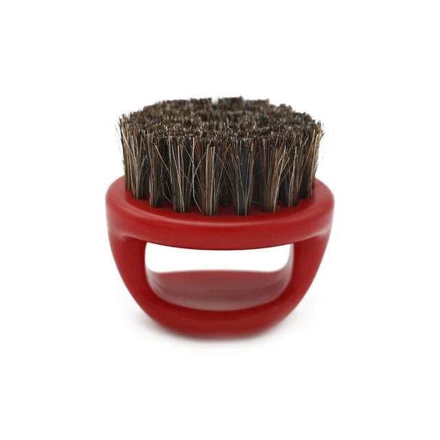 Barber Solid Wood Boar Shaving Brush Beard Massage Black Boar Bristle Hair Brush Curved Wooden Men Beard Mustache Brushes Ring Brush Red