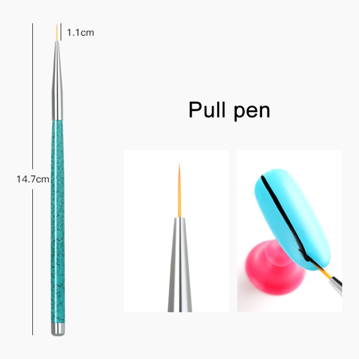 3 шт Нейл-арт набор кистей с металлической ручкой чертежный вкладыш рисунки Дотсом DIY Набор инструментов для маникюра JS11