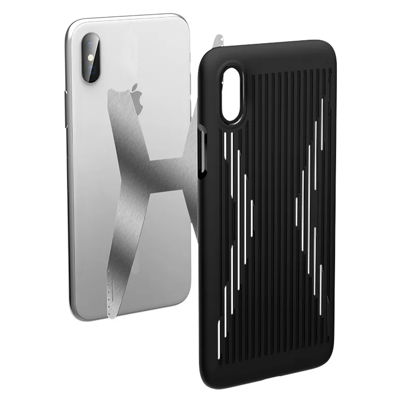 

Soft Cooling For IPhone 8 Plus Phone Cases Metal Cold Steel Heat Dissipation Iphone Case Logo Luxury Men Silicon Cover