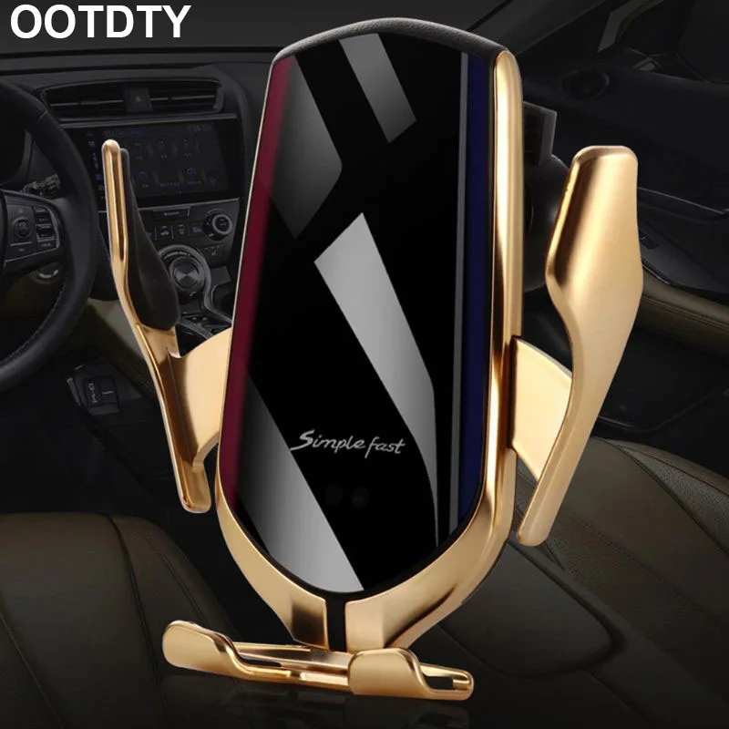 

Smart Automatic R1 Infrared Sensor Car Wireless Charger Holder Clamping Mount for iPhone Galaxy Samsung Xiaomi Phone Bracket