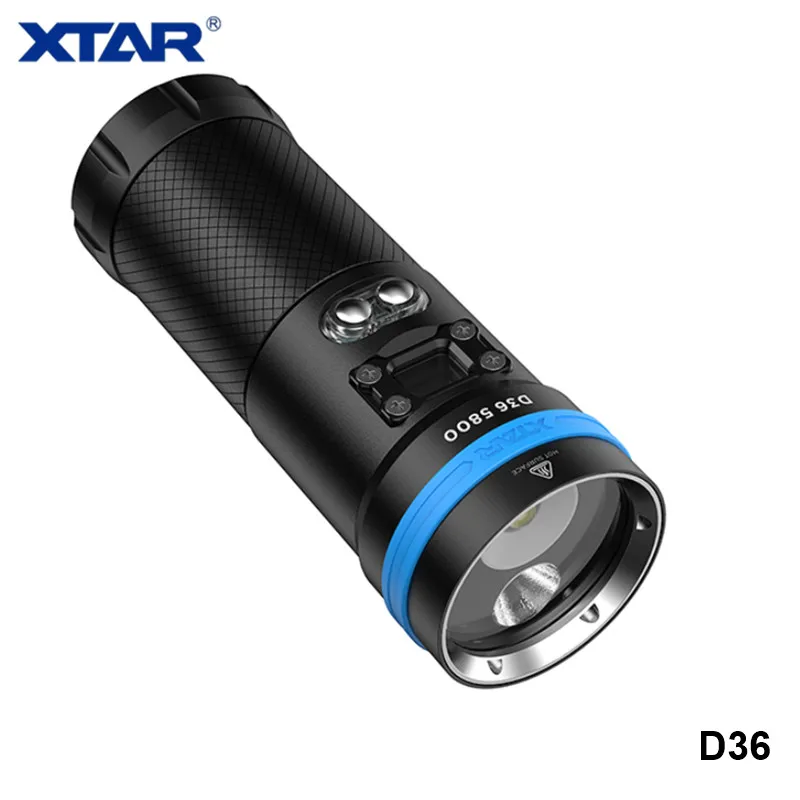 Xtar D36 мощный перезаряжаемый аккумулятор 18650 подводный прожектор светодиодный