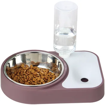 

Pet Feeder Water Dispenser Automatic Cat Dog Drinking Bowl Dogs Feeder Dish Cat Feeding Watering Supplies Stainless Steel Dishes