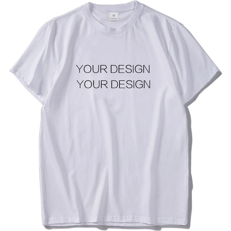 Европейский размер, хлопок, Заказная футболка, сделайте свой дизайн, логотип, текст, принт, дизайн, футболка высокого качества - Цвет: Белый