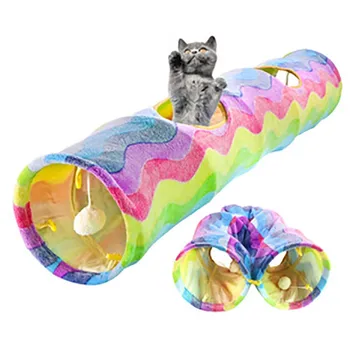 

pets cat products for Rainbow Tunnel Funny escaping toy interactive Scratch resistant Foldable brain game toy dla kota juguetes