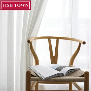 

FISH TOWN Heavy Tulle Curtains Modern Curtains for Living Room Half Transparent Tulle Curtains Window Drapes Sheer for the Bedro