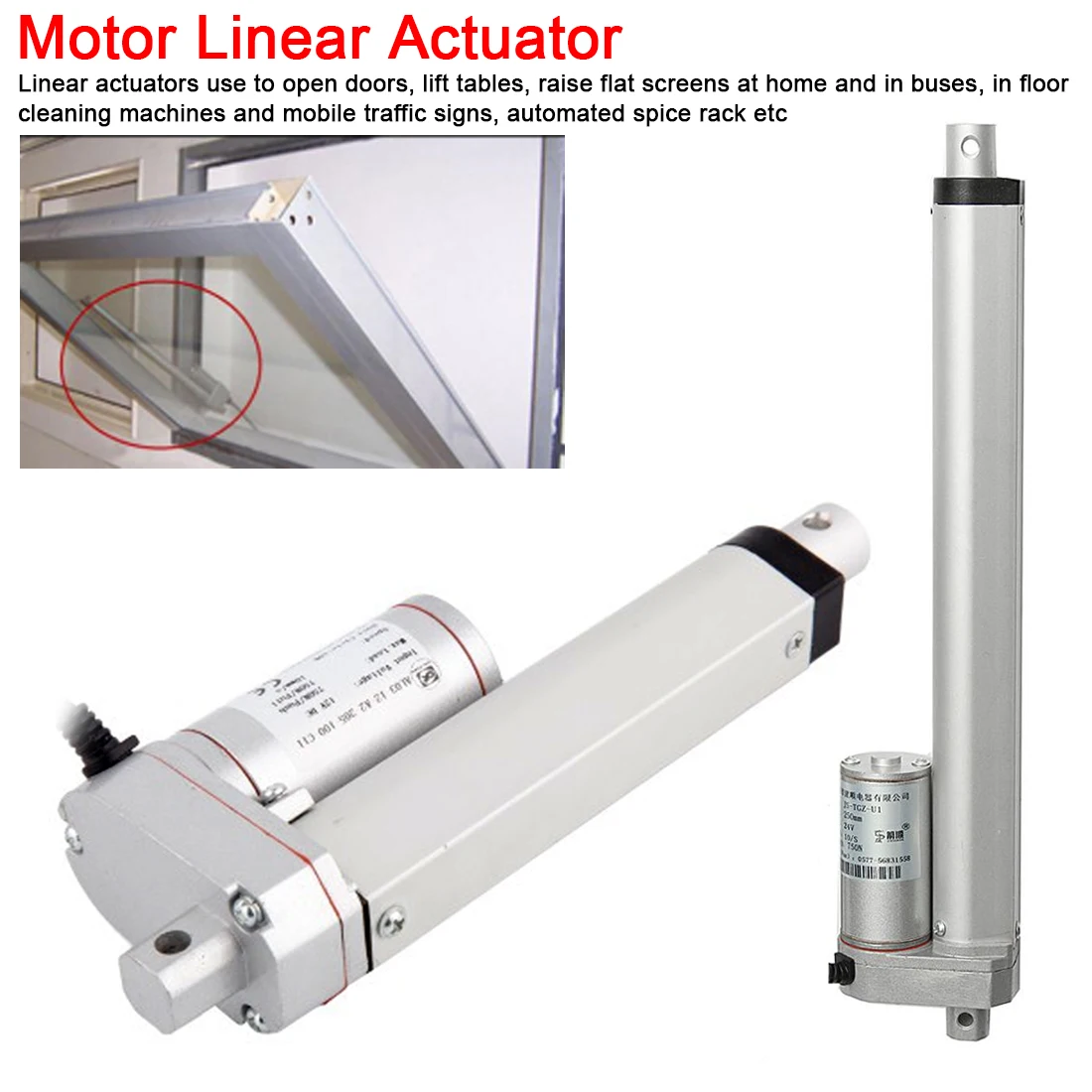 

Electric Motor Linear Actuator For lectric Self Unicycle Scooter Input Voltage Range 100/150/200/250/300/350/400/450/500/550mm