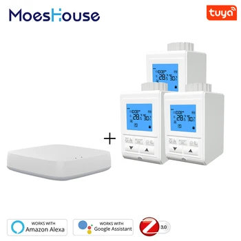 

Zigbee Smart Thermostatic Radiator Valve Controller Thermostat Heater Temperature Voice Control Works with Alexa Google Home