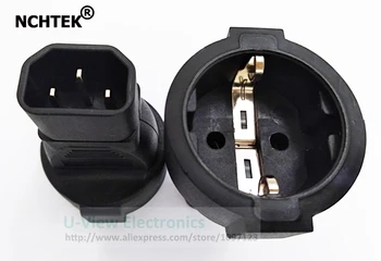 

NCHTEK IEC 320 C14 Male to CEE 7/7 European Female Power Adapter For PDU UPS/Free DHL Shipping/100PCS