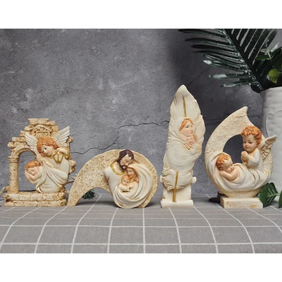 

PRZY Silicone Mold Fondant Molds 4 styles 3D Catholic Virgin Mary Jesus Angel Resin Gypsum Chocolate Candle Candy Mold