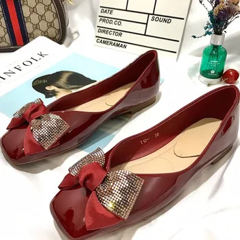 

Brand Fashion Women's Shoes Genuine Leather Flat Shoes New Fashion Ladies Shoes Hot Sell Shoes For Spring Butterfly-knot