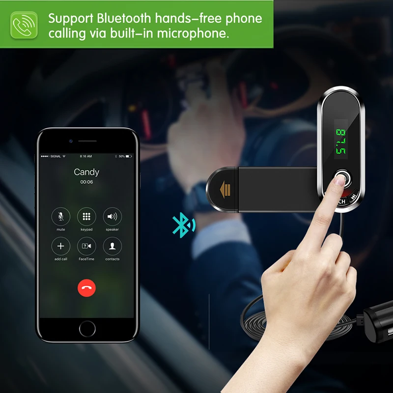 Onever многофункциональный автомобильный-fm-передатчик Bluetooth-Handsfree-Car-Kit MP3 музыкальный аудиоплеер авто-зарядное устройство с держателем телефона