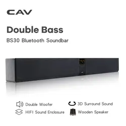 CAV BS30 Bluetooth Soundbar Колонки Двойной Динамик Сабвуфер Домашнего Кинотеатра DTS Surround Sound System Повесить Стены Встроенный 3D Стерео