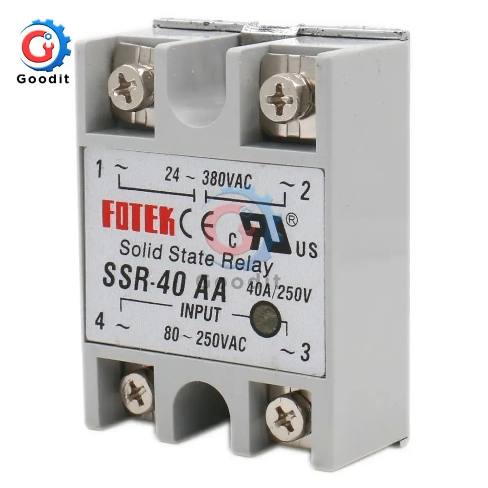 Твердотельное реле SSR 40AA 40A AC Control Relay 80 280V TO 90 480V 40AA|Реле| |