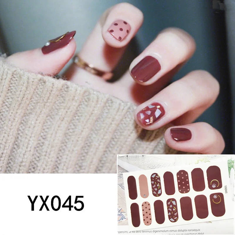 1 Sheet Fashion Nail Sticker Art Kit 3D Waterproof Nail Art Patches ...