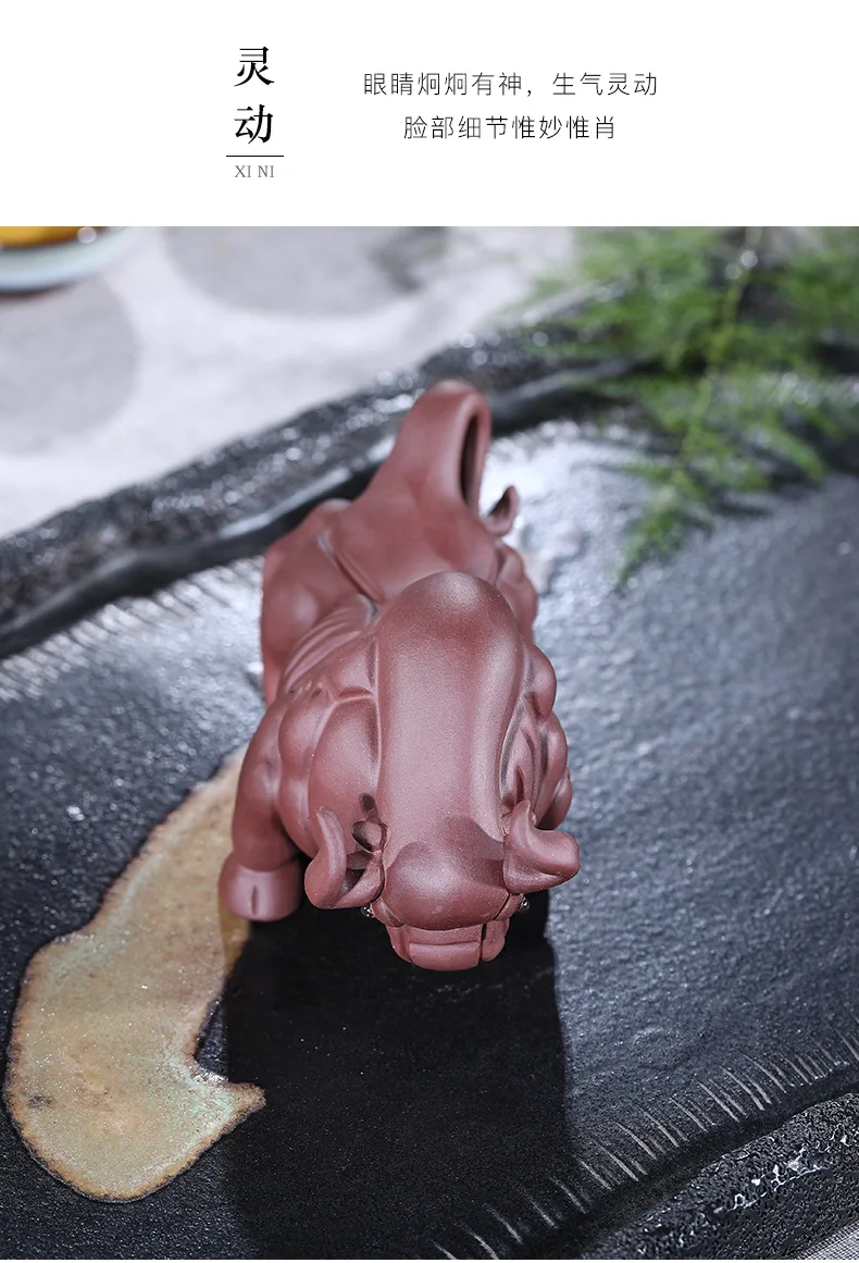 Clay Tea Ornaments Cattle Wholesale Consignment Entirely Handmade Bullish Wholesale Small Ornaments Manufacturers Direct Selling