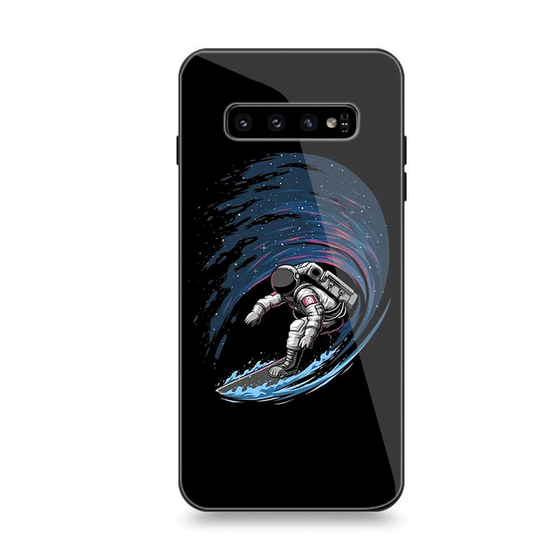 Mobile Phone Case Glass For Samsung A10 A20 A30 A40 A50 A60 A70 S7 Edge S8 Plus Note 8 9 S10 Cover Lipstick High Heels Perfume