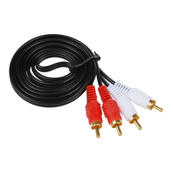 

Dual RCA Phono Plug Male to Male o Cable Lead Connector Black 1.5M