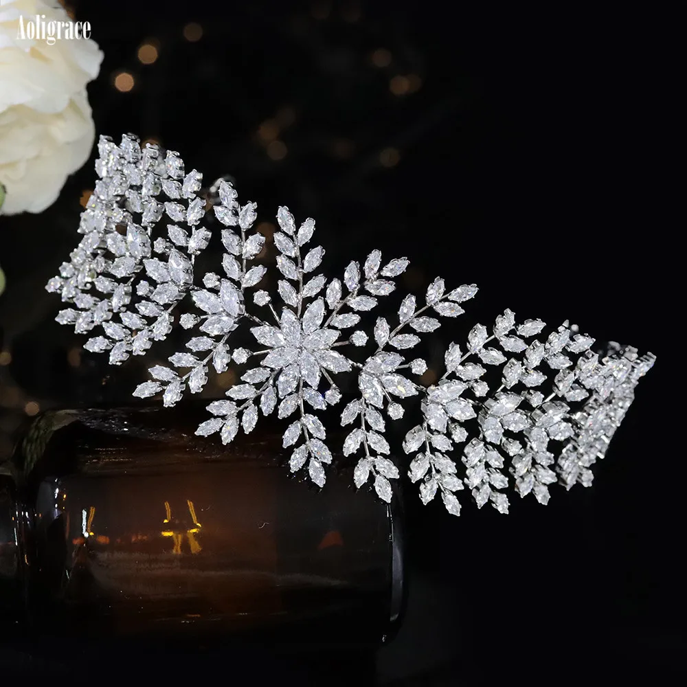 2022 Fashion Cubic Zirconia Soft Headband CZ Wedding Hairband for Women Diadem Bride Princess Headpiece Crowns Hair Accessories