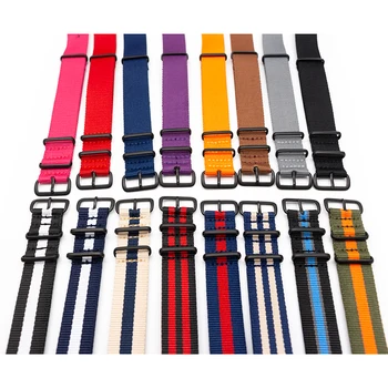 

50 PCS Factory Wholesale Low Price Nylon Watch Strap For 18MM 20MM 22MM 24MM Colorful Watchband Can Indicate Color and Size