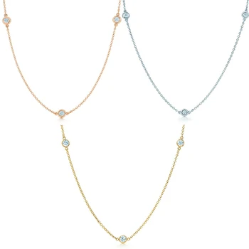 

2020 New High Quality 100% 925 Sterling Silver Simple Round Single Zircon Inlaid Necklace Female Model Beautiful Fashion Jewelry