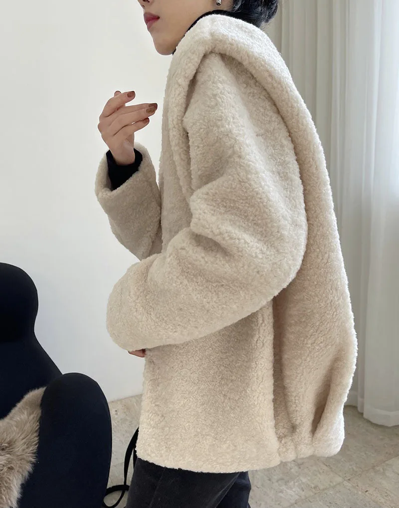 long black puffer coat ZURICHOUSE High Quality Plush Coats Women Winter Furry Faux Fur Overcoat Female Fashion Loose Warm Artificial Lamb Wool Jacket waterproof parka