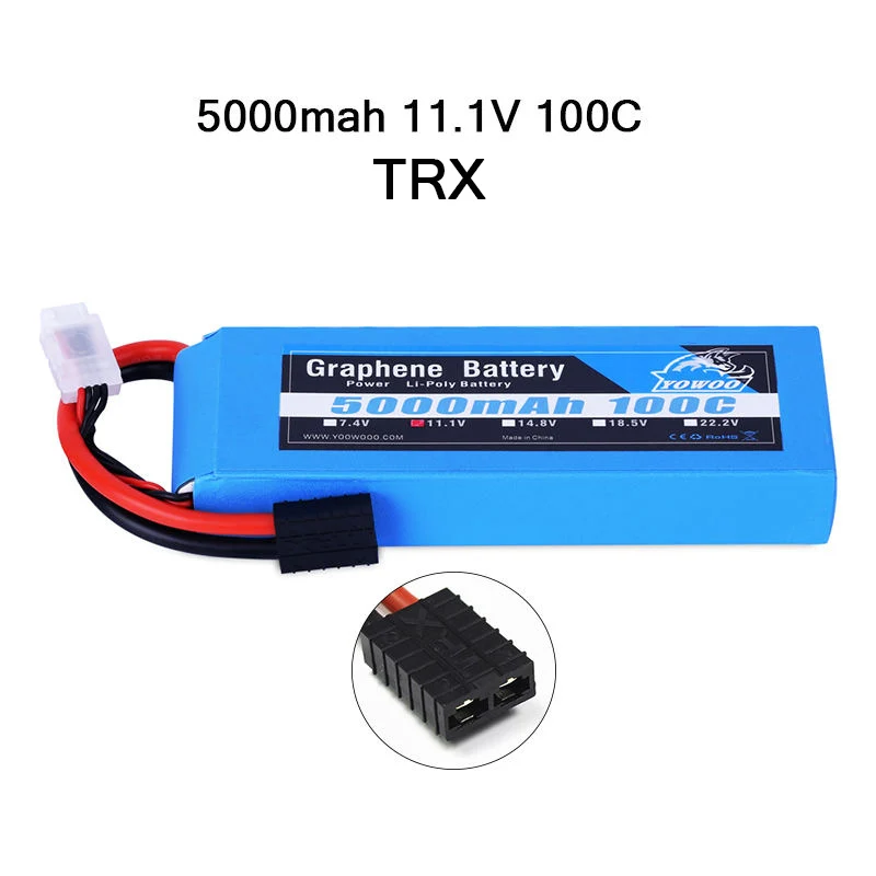 RC Lipo 2S 3S 5000mah 4S 5S 6S 7,4 V 11,1 V 14,8 V 18,5 V 22,2 V 3000 V графеновая батарея 3300mah 4000mah 6000mah 6500mah Для RC автомобиля - Цвет: 3S 5000mah 100C TRX