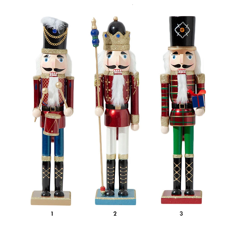 50 см деревянная кукла-Щелкунчик солдат миниатюрные фигурки винтажная кукла ручной работы Новогоднее и Рождественское украшение домашний декор