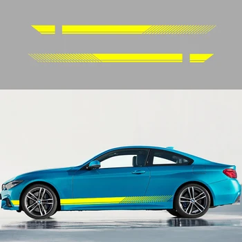 

2 PCS Vinyl Side Stripes Skirt Graphics Vehicle Decal Auto Sticker For Audi Ford Skoda Toyota Kia Ford BMW Universal