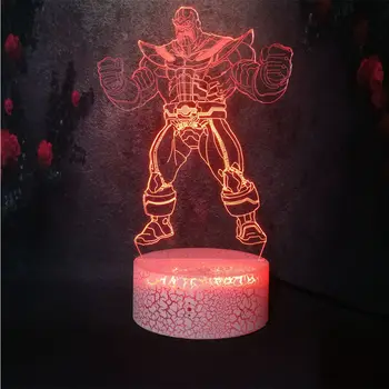 

Super Villain Thanos Hot DC Marvel Sci-fi Movie 3D Night Flash 7 Color Punisher Comic Lamp Art Decor Kid Gift Toy Lighting Bulb